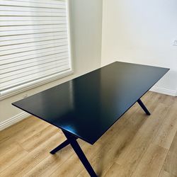 Dinner Table - Black (Crate and Barrel) and Chairs