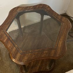 Wood And Glass Table 