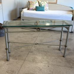 Glass top console table 