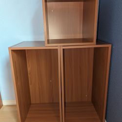 single and double cube shelves set