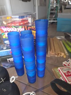 Blue candel glass