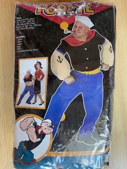 Popeye Adult Halloween Costume and pipe- New