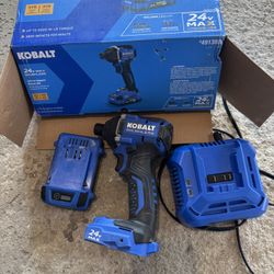 Kobalt 24-volt 1/4-in Impact Driver Brushless Cordless(Battery Included and Charger)