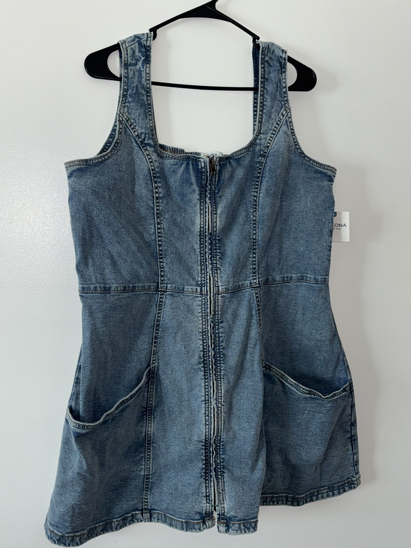 Jean Full Zipper Short Dress