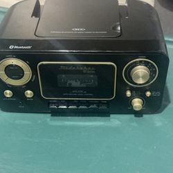 Old school antique radio with cassette tape