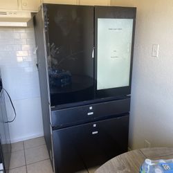 Samsung - Bespoke 29 Cu Ft 4-Door French Door Refrigerator With AI family hub+ In Charcoal Glass & Matte Black ( Newest Model Big Screen ) 😻