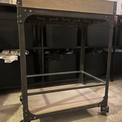 Rolling bar With Wine Glass Holders