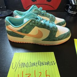 Nike Dunk Teal Snakeskin Never Worn No Box 