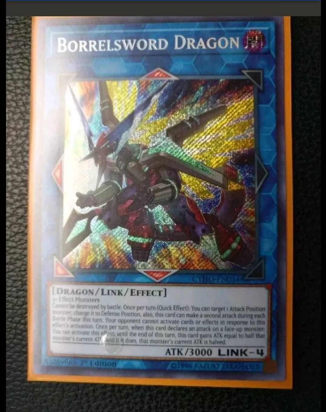 Yugioh CYHO-EN034 Borrelsword Dragon Secret Rare 1st Edition NM