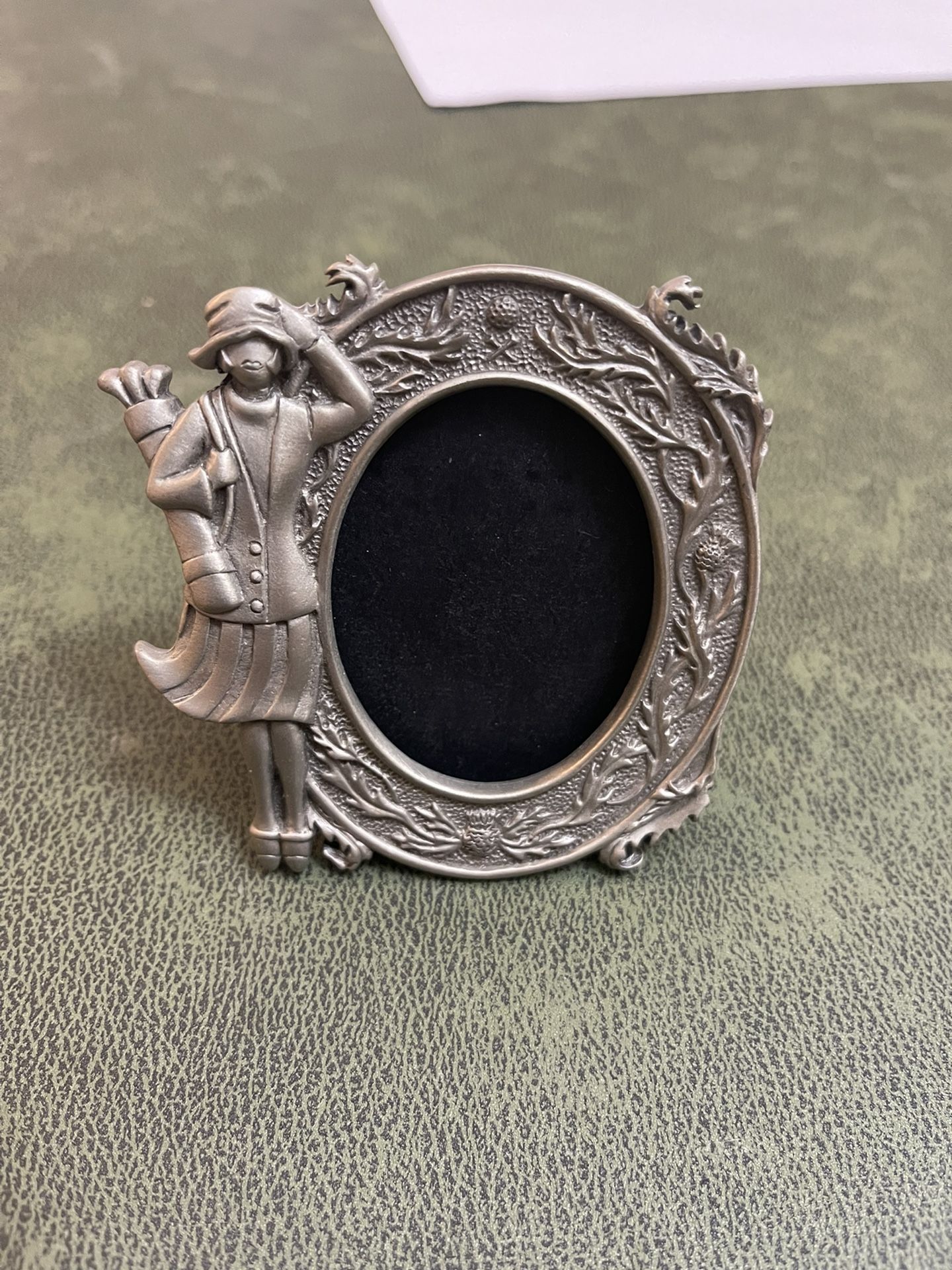 Vintage Fort USA Pewter Female Golfer picture frame
