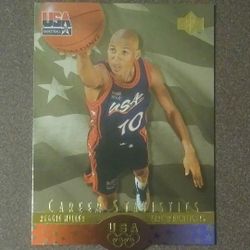 1996 Upper Deck Reggie Miller Indiana Pacers Team USA Record Career Statistics #5 SP S4 Die-cut Basketball Card Vintage Collectible Trading Sports Pro