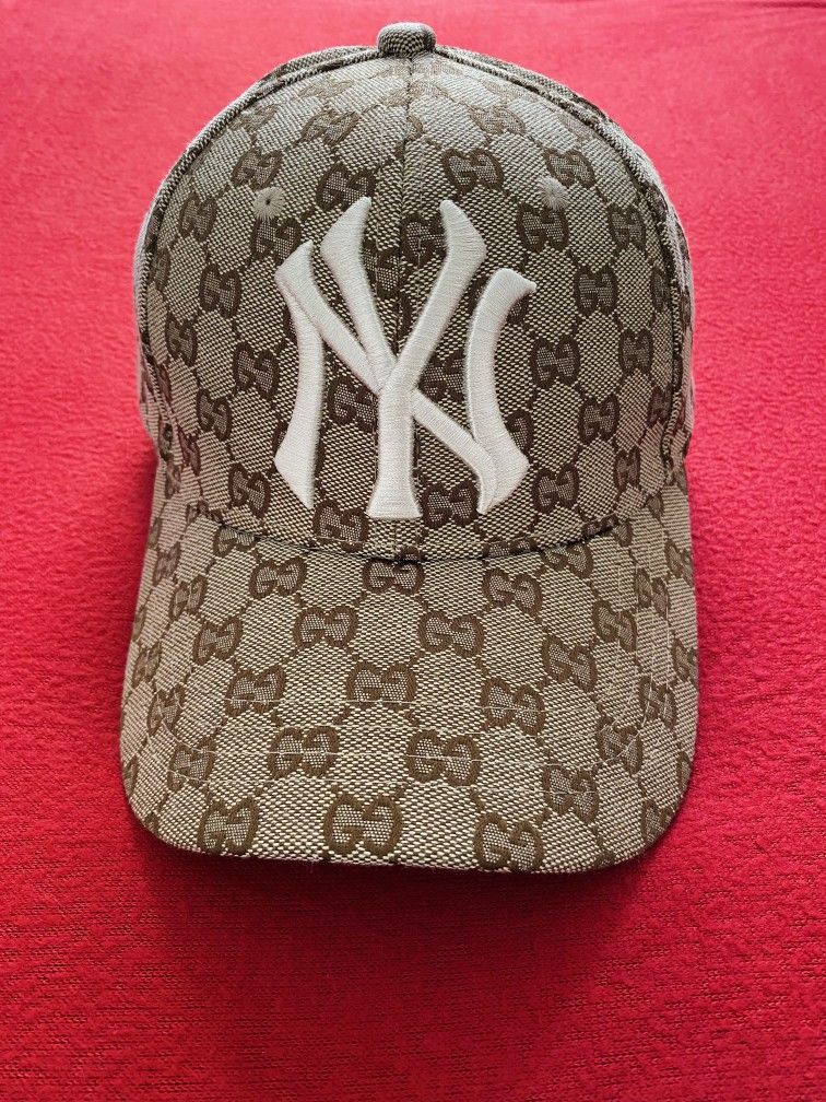 NY GG Brown Monogram Baseball Hat New York Yankee Adjustable Cap