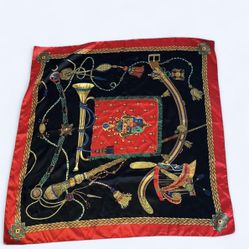 Vtg ART of the SCARF Square Scarf Spring Colorful Coat of Arms Elegant Luxury Scarf  Old Money 