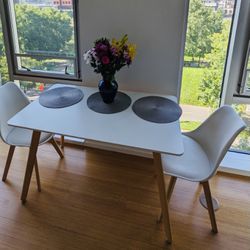 white dining table