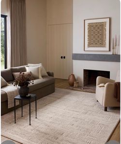 Loloi Amber Lewis Monty Collection MOT-01 Ivory/Taupe 5'-3" X 7'-6", .50" Pile Height, Area Rug
