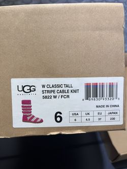 Vintage Classic Tall Stripe Cable Knit UGG Boots for Sale in Vintage Classic Tall Stripe Cable Knit UGG Boots for Sale in