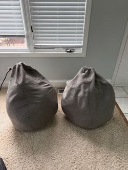 Gray Bean Bag Chairs (Set of 2) – $20