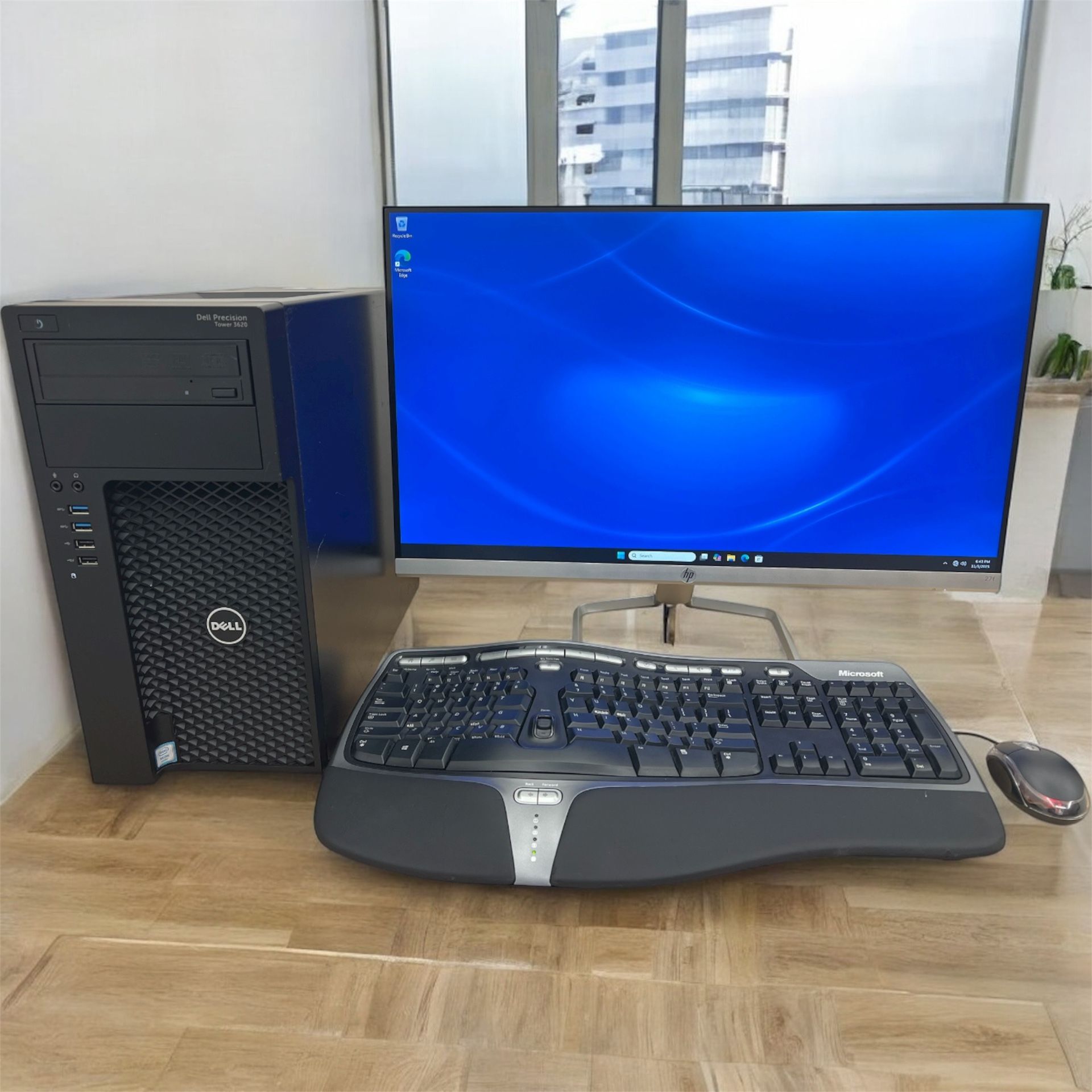 Dell Precision i5 Quad Core FHD PC Desktop / Windows 11 Pro / HDD 1TB / RAM 8GB / CD-DVD / 27” Monitor / WiFi / Keyboard & mice