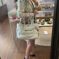 Prada Lambskin Leather Puffer Two Way Tote
