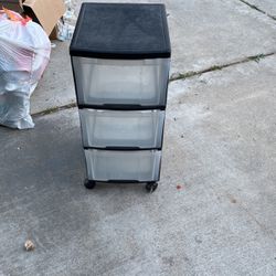3 Drawer Plastic Cart With Wheels
