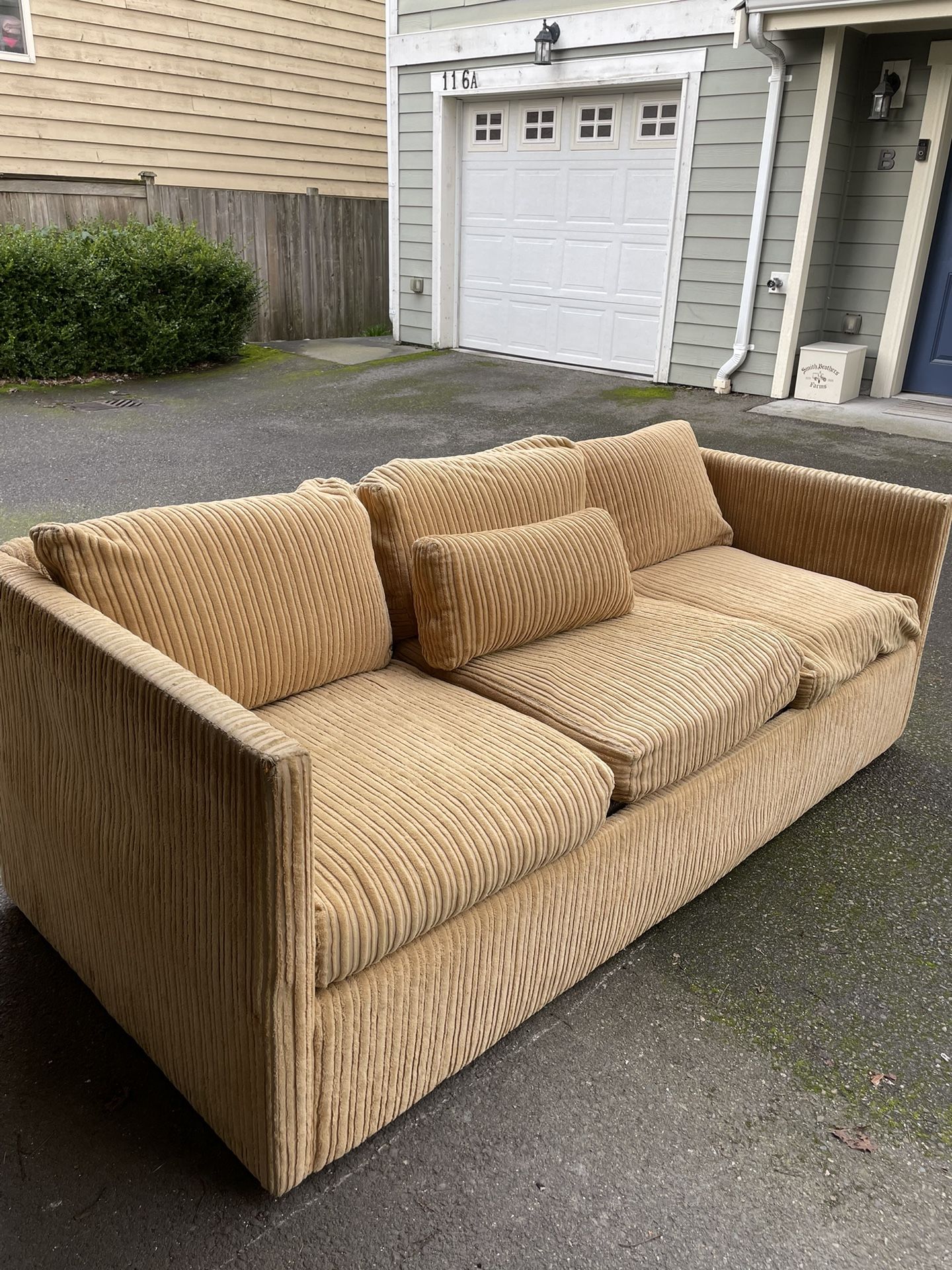 Golden Corduroy Sleeper Couch