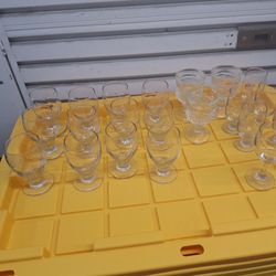 Set of Clear Glass Stemware and Tumblers