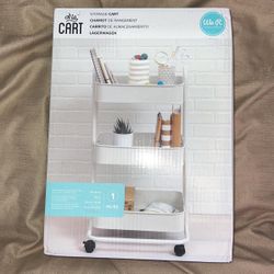 White Rolling Storage Cart 