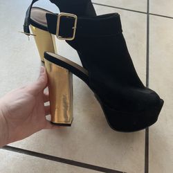 Black And Gold Heels 