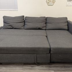 IKEA FRIHETEN Sleeper Sofa with Storage - Dark Grey