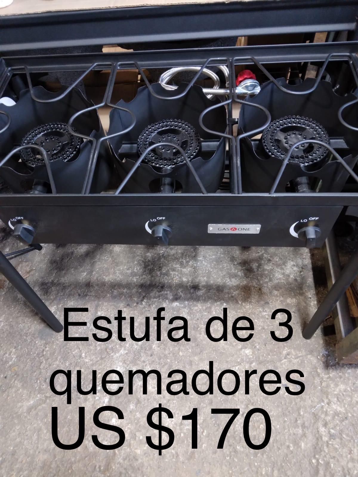 Estufa De Gas Propano Con 3 Quemadores De Alta Presión