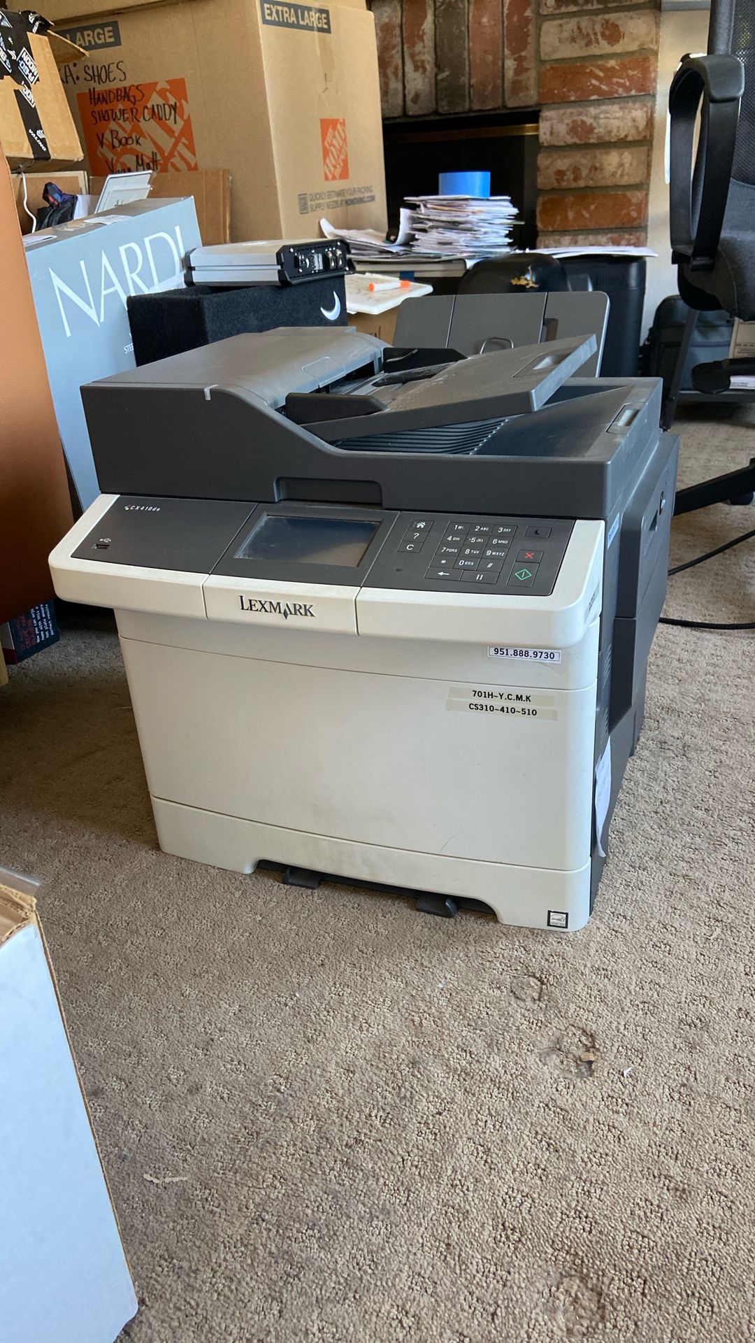 Lexmark CX410de Printer Fax Scan Copy Machine