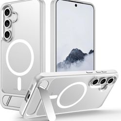 New For Samsung Galaxy A55 5G Case CLEAR Built-in Invisible Kickstand