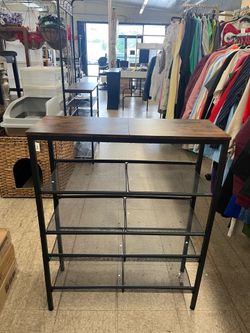 VASAGLE Shoe Rack Entryway 5-Tier Organizer w/ Storage Shelves - Brown