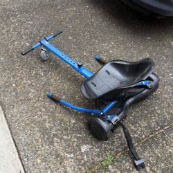 Hover board with seat attachment