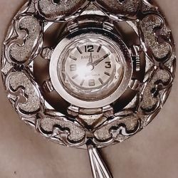 Vintage "Baroness"  Wind-up  Time Piece Pendant . 