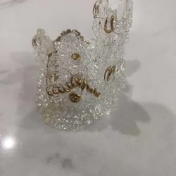 Crystal CHRISTMAS GINGERBREAD HOUSE FIGURINE 2”