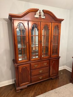 Complete Traditional Dining Room Set – Table, 8 Chairs, China Cabinet & Server – $998 OBO