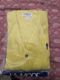 Yellow cardigan