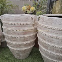 XXL Clay Pots 🪴Beautiful Vintage Style Vases 36"tall $280 each. "4470-5 Lincoln Av Cypress Ca.90630 