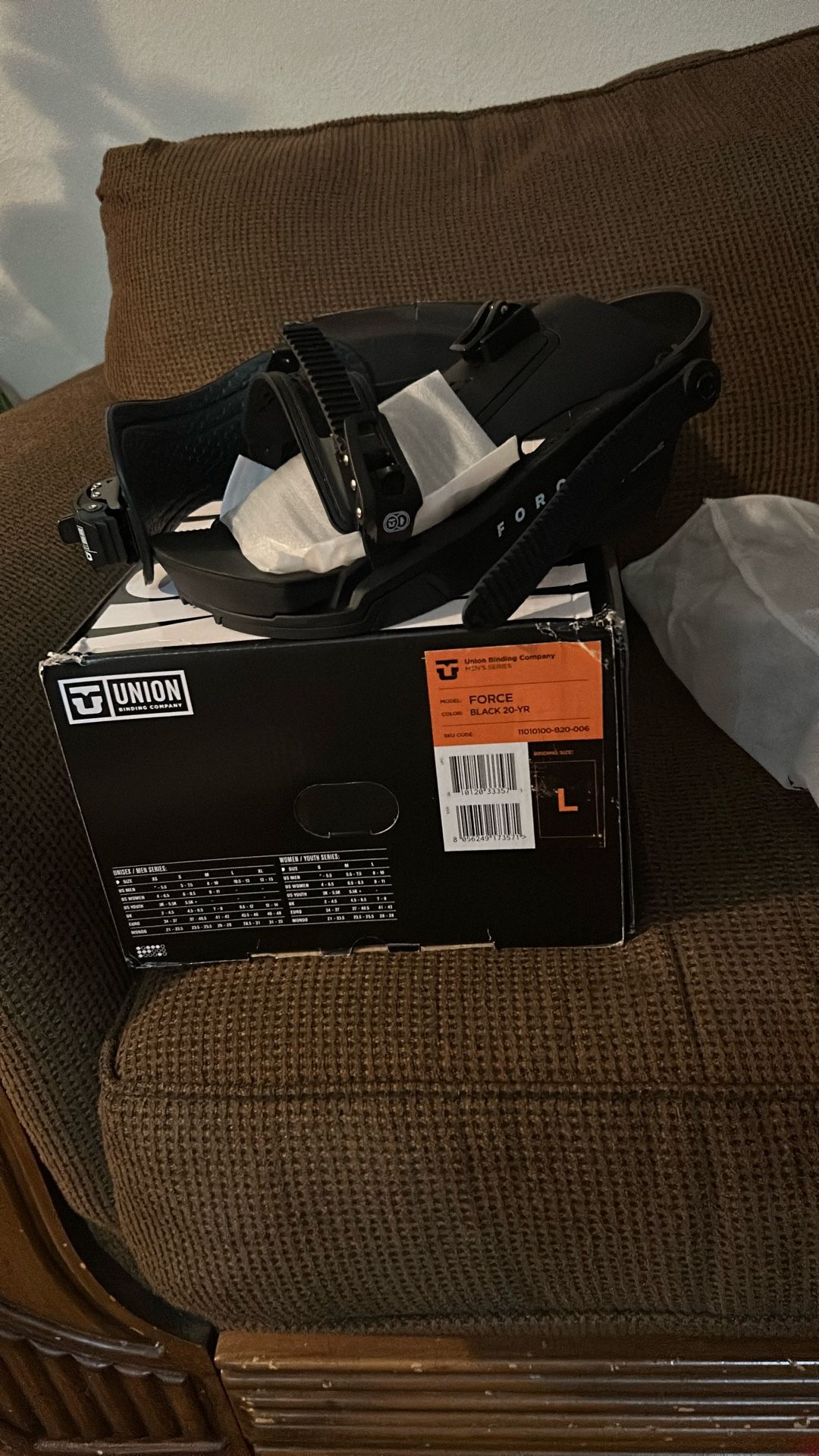 Union 20 Brand FORCE New Snow Board Binding Size L