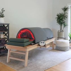 Sunlighten Solo System Portable Sauna and Custom Wood Riser Platform