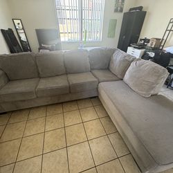 Grey L-Shaped Sectional Couch