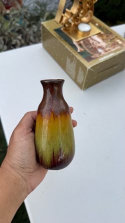 Small Ceramic Bud Vase Drip Glaze