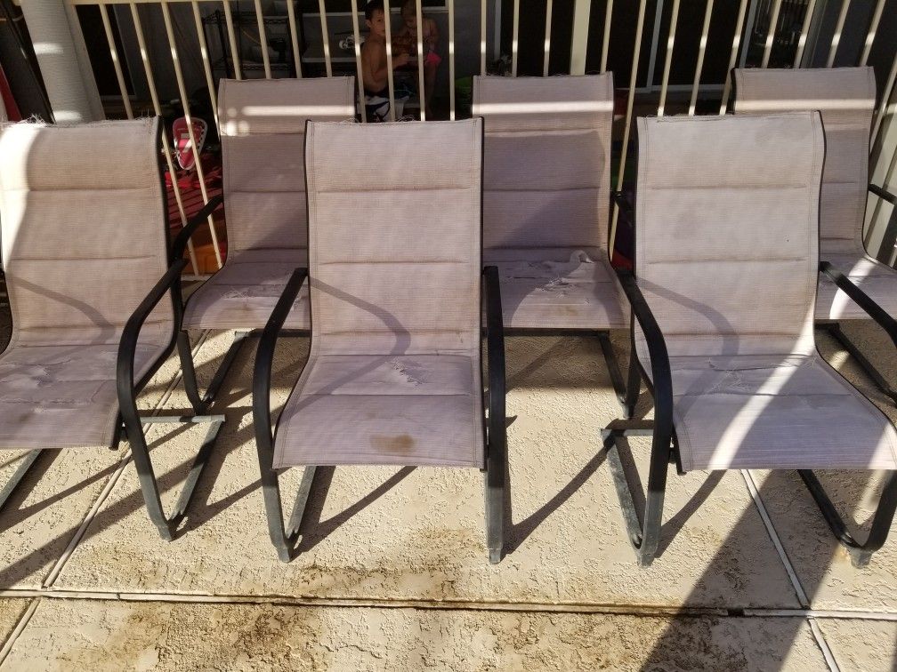 Sling Back Patio Chairs - Need To Be Repaired