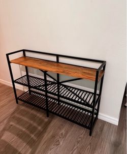 Industrial Console Table with Shelves