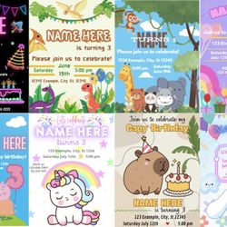Digital Party Invitations - Invitaciones Para Fiesta Digitales