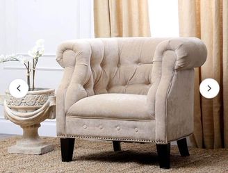 Fabric Nailhead Trim Accent Chair