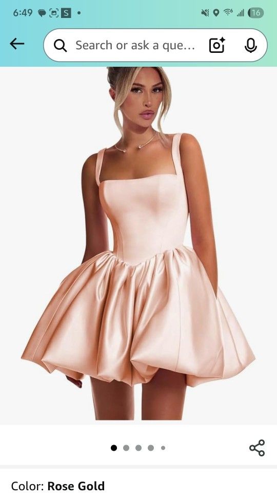 Puffy Rose Gold Dress