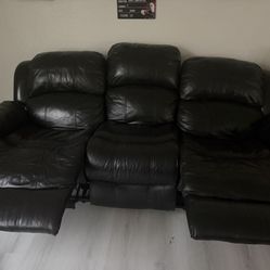 Black Reclining Sofa / Couch 