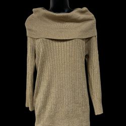 IZ Byer Gold Shimmer Sweater Size Large